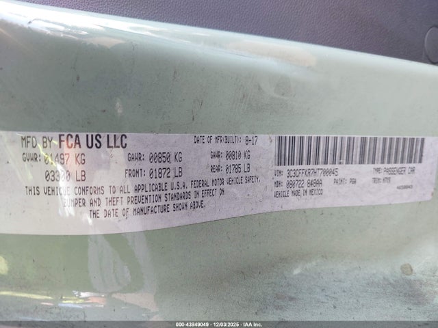 3C3CFFKR7HT700045 Fiat 500 POP