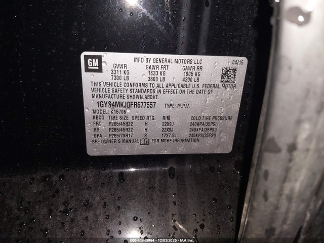 2015 CADILLAC ESCALADE 1GYS4MKJ0FR677557 Photo 8