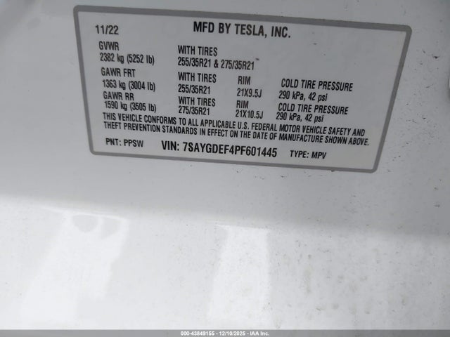 2023 TESLA MODEL Y 7SAYGDEF4PF601445 Photo 8