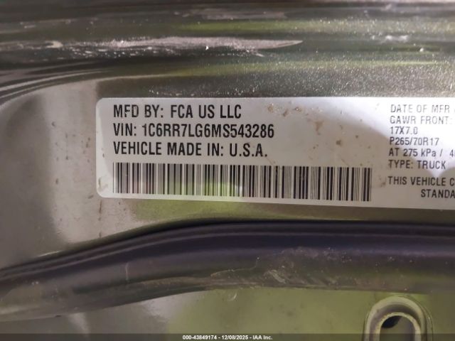 2021 RAM 1500 CLASSIC 1C6RR7LG6MS543286 Photo 8