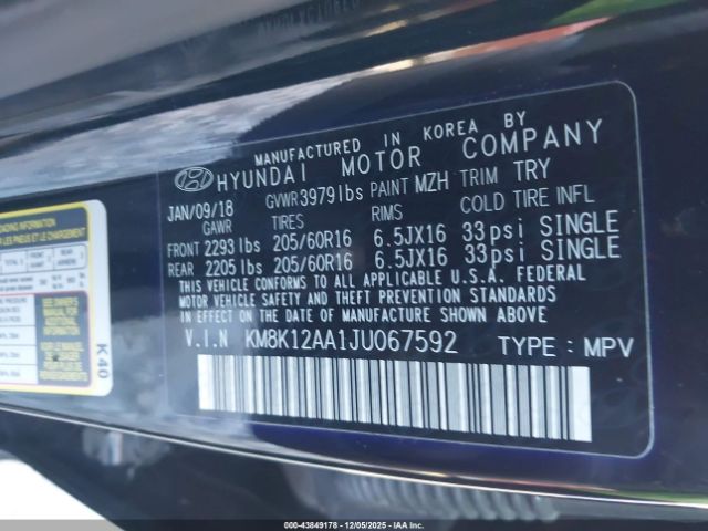 2018 HYUNDAI KONA KM8K12AA1JU067592 Photo 8