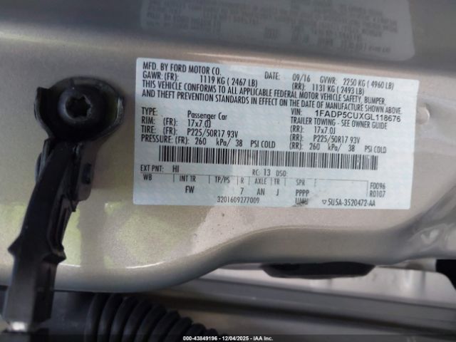 2016 FORD C-MAX ENERGI 1FADP5CUXGL118676 Photo 8