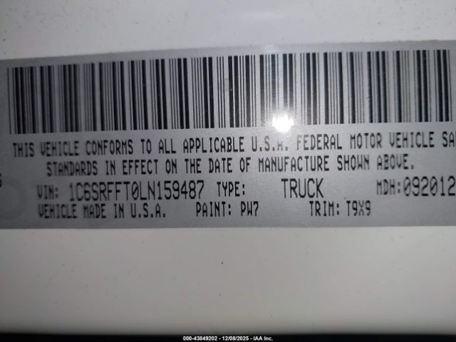 2020 RAM 1500 1C6SRFFT0LN159487 Photo 8