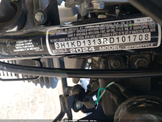 2024 HONDA XR150L 3H1KD1313RD101708 Photo 9