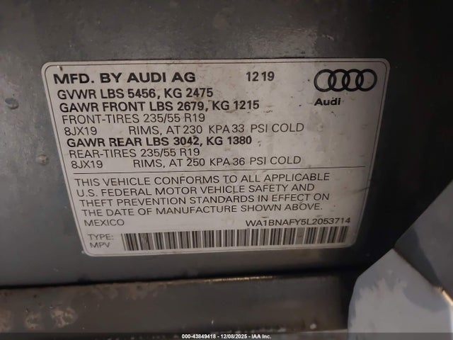 2020 AUDI Q5 WA1BNAFY5L2053714 Photo 8