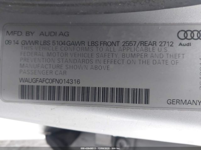 2015 AUDI A6 WAUGFAFC0FN014316 Photo 8