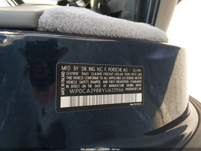 2000 PORSCHE BOXSTER WP0CA2988YU623966 Photo 8