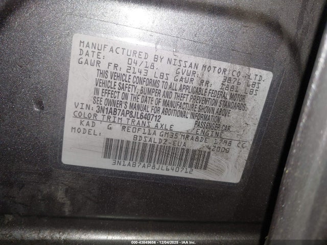 Nissan SENTRA SV 2018 3N1AB7AP8JL640712 Image 9