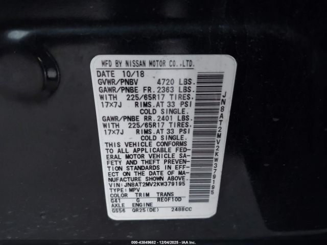 2019 NISSAN ROGUE JN8AT2MV2KW379195 Photo 8