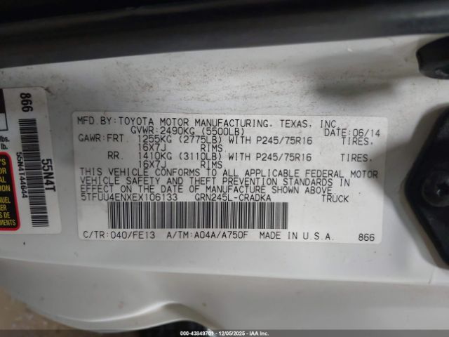 2014 TOYOTA TACOMA 5TFUU4ENXEX106133 Photo 8