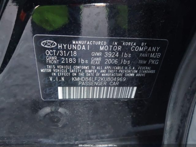 2019 HYUNDAI ELANTRA KMHD84LF2KU804969 Photo 8