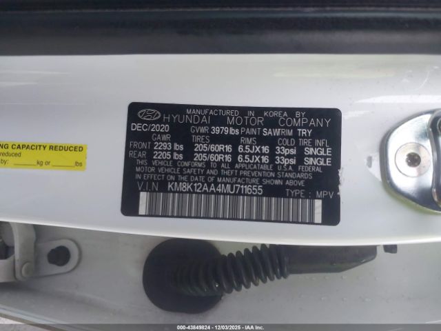 2021 HYUNDAI KONA KM8K12AA4MU711655 Photo 8