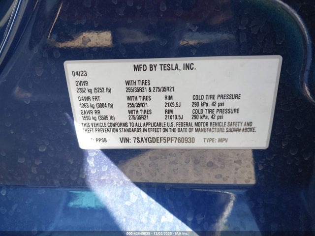 2023 TESLA MODEL Y 7SAYGDEF5PF760930 Photo 8