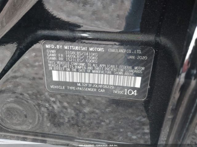 2020 MITSUBISHI MIRAGE G4 ML32F3FJ0LHF08229 Photo 8