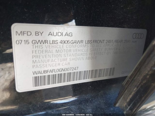 2016 AUDI A4 WAUBFAFL0GN007247 Photo 8