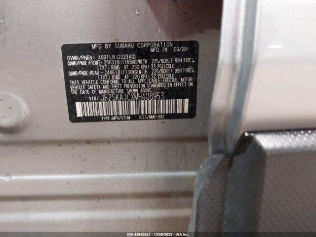 2021 SUBARU FORESTER JF2SKAJCXMH408953 Photo 8