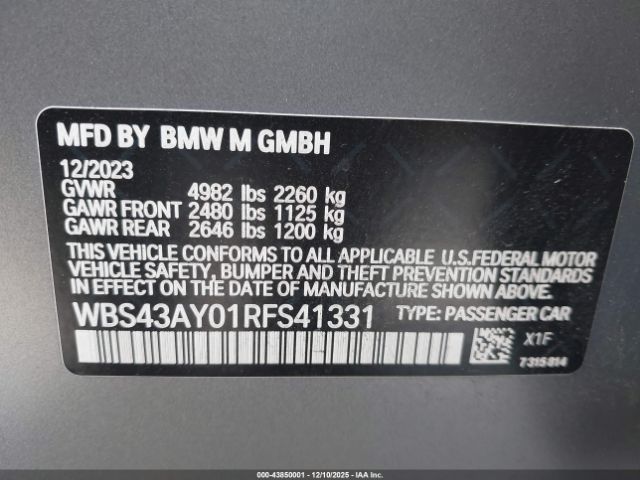 2024 BMW M3 WBS43AY01RFS41331 Photo 8