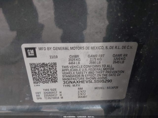 2020 CHEVROLET EQUINOX 3GNAXHEV5LS595290 Photo 8