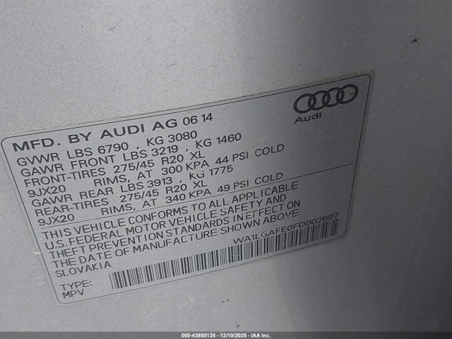 2015 AUDI Q7 WA1LGAFE0FD002697 Photo 8