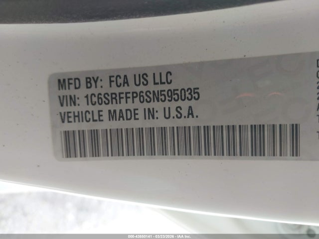 Продажа на аукционе авто 2025 Ram 1500, vin: 1C6SRFFP6SN595035, номер лота: 43850141