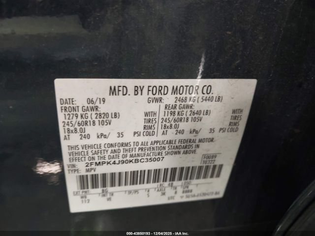 2019 FORD EDGE 2FMPK4J90KBC35007 Photo 8