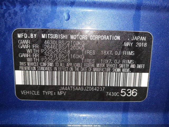 2018 MITSUBISHI ECLIPSE CROSS JA4AT5AA9JZ064237 Photo 8