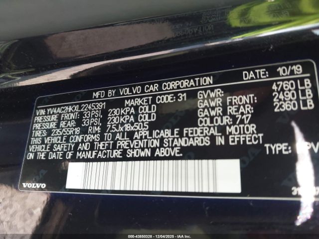 2020 VOLVO XC40 YV4AC2HKXL2245391 Photo 8