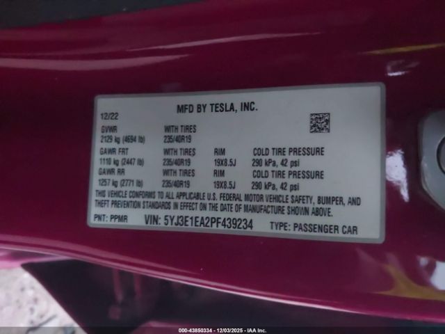2023 TESLA MODEL 3 5YJ3E1EA2PF439234 Photo 8