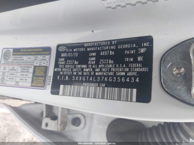 2019 KIA OPTIMA 5XXGT4L37KG356434 Photo 8