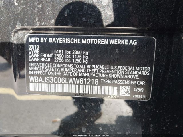 2020 BMW 540I WBAJS3C06LWW61218 Photo 8