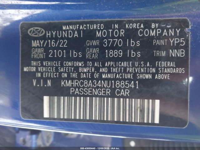 2022 HYUNDAI VENUE KMHRC8A34NU188541 Photo 8