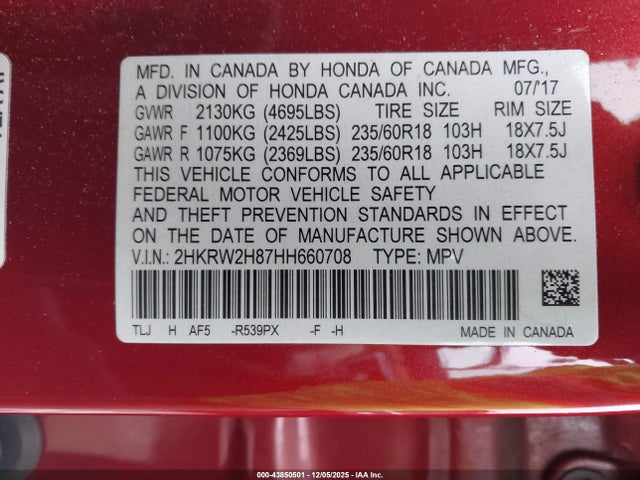 2017 HONDA CR-V 2HKRW2H87HH660708 Photo 8