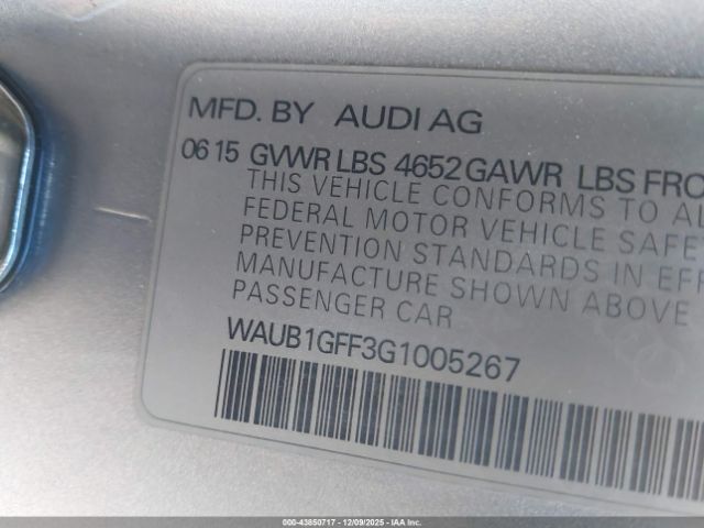 2016 AUDI S3 WAUB1GFF3G1005267 Photo 8