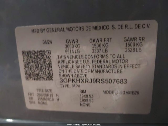 3GPKHXRJ9RS507683 Honda Prologue Touring