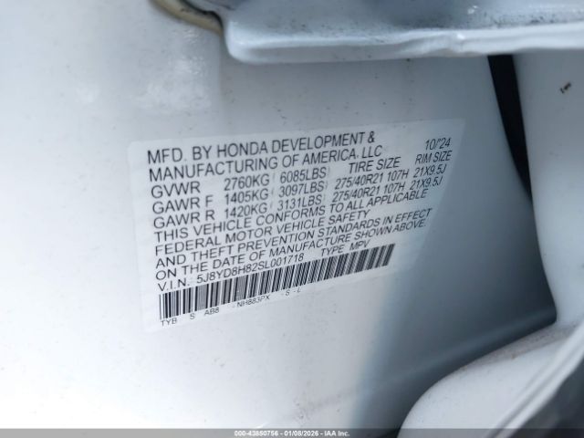 2025 ACURA MDX 5J8YD8H82SL001718 Photo 8