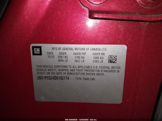 2013 CADILLAC XTS 2G61P5S34D9182174 Photo 8