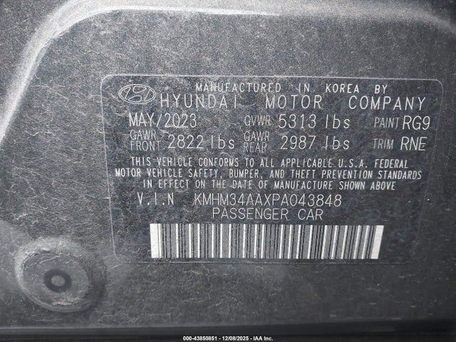 KMHM34AAXPA043848 Hyundai Ioniq 6 Sel