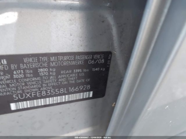 2008 BMW X5 5UXFE83558L166928 Photo 8
