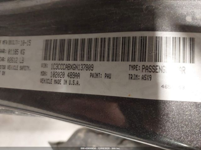 2016 CHRYSLER 200 1C3CCCABXGN137809 Photo 8