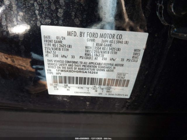 2024 FORD EXPLORER 1FMSK8DH0RGA16264 Photo 8