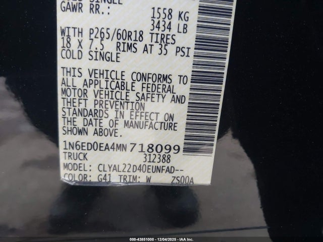 2021 NISSAN FRONTIER 1N6ED0EA4MN718099 Photo 8