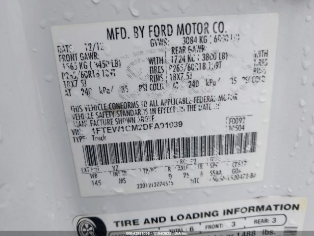 2013 FORD F-150 1FTEW1CM2DFA91039 Photo 8
