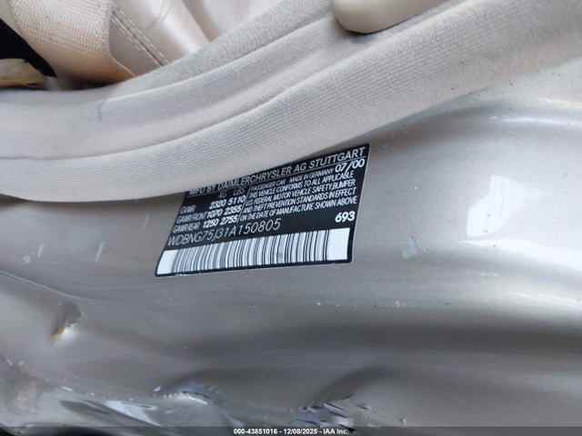 2001 MERCEDES-BENZ S 500 WDBNG75J31A150805 Photo 8