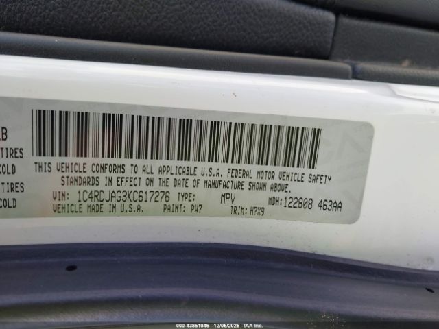 2019 DODGE DURANGO 1C4RDJAG3KC617276 Photo 8