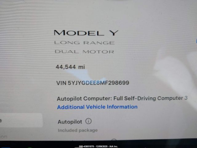 2021 TESLA MODEL Y 5YJYGDEE8MF298699 Photo 6