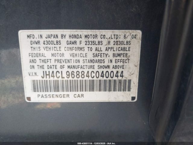 2004 ACURA TSX JH4CL96884C040044 Photo 8