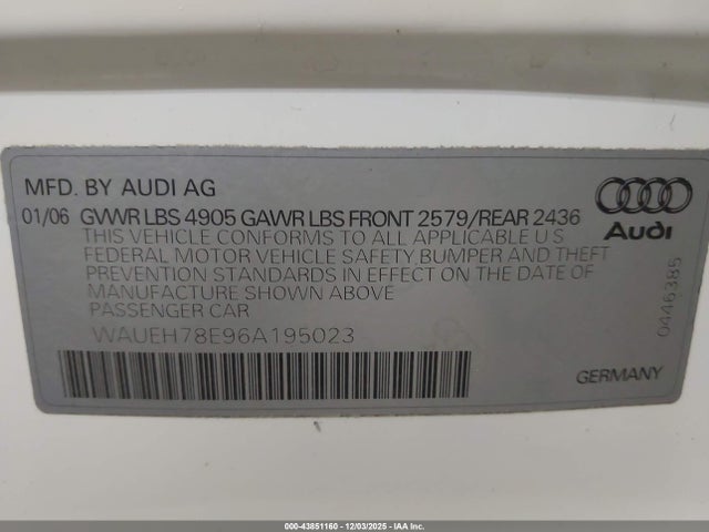 2006 AUDI A4 WAUEH78E96A195023 Photo 8
