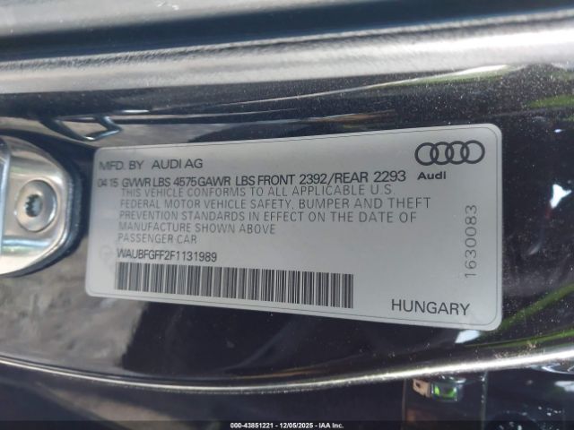 2015 AUDI A3 WAUBFGFF2F1131989 Photo 8