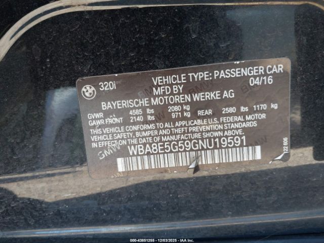 2016 BMW 320I WBA8E5G59GNU19591 Photo 8