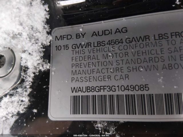 2016 AUDI A3 WAUB8GFF3G1049085 Photo 8